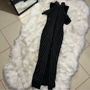 New boutique embellished maxi formal dress size small